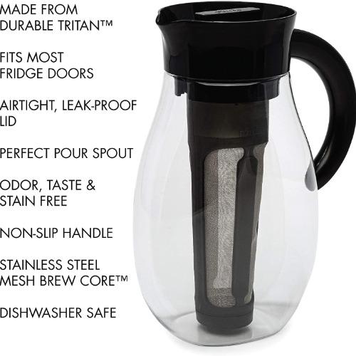 FlavorUp Infusion Pitcher with features on white background