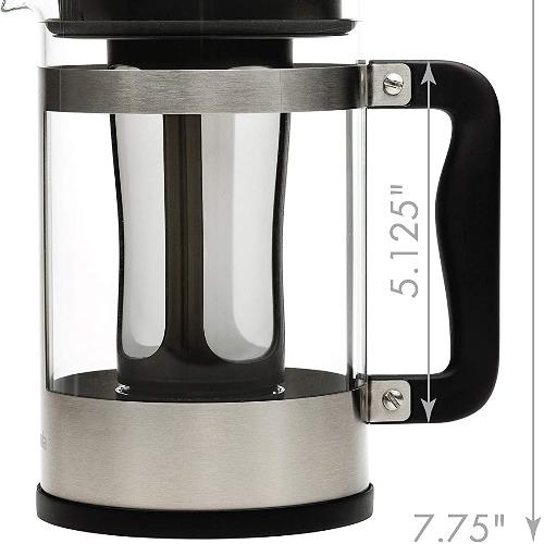 Kedzie Cold Brew Maker dimensions on white background