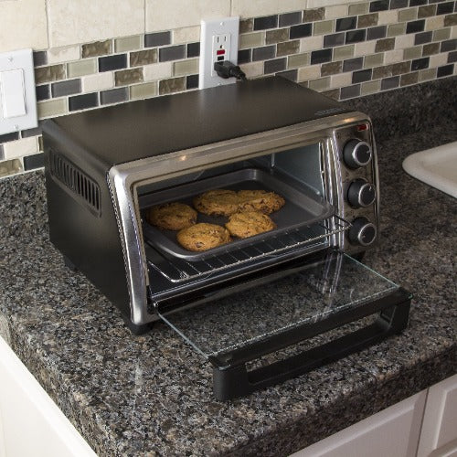 Toaster Oven Set in oven with baked cookies
