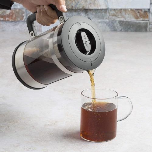 Kedzie Cold Brew Maker pouring coffee into mug on counter
