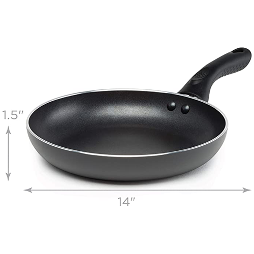 Artistry Non-Stick Fry Pan with dimensions on white background