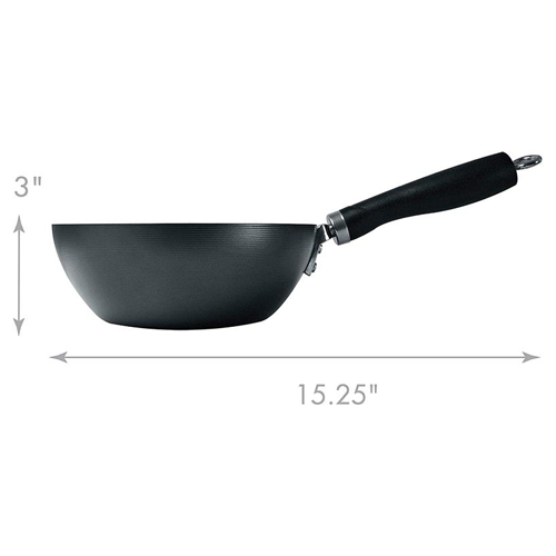 8 Inch Wok dimensions on white background