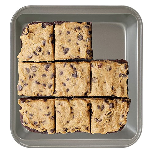 BakeIns 9 inch Non-Stick Square Cake Pan with cookies