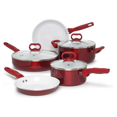 Bliss Non-Stick Ceramic Cookware Set on white background