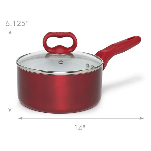 Bliss Sauce Pan dimensions on white background