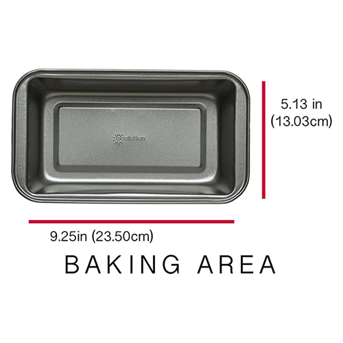 BakeIns Large Non-Stick Loaf Pan dimensions on white background
