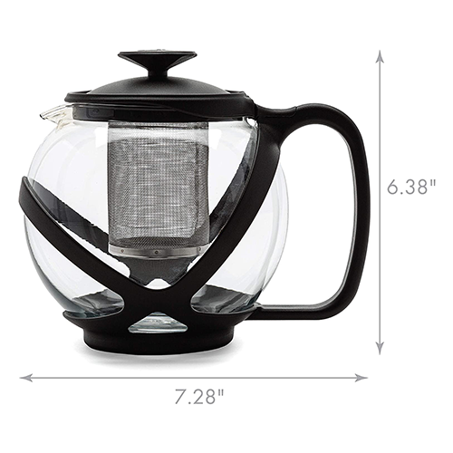 Tempo Teapot Borosilicate Glass Teapot With Lid dimensions