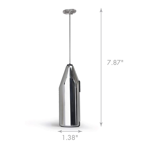Handheld Milk Frother dimensions on white background