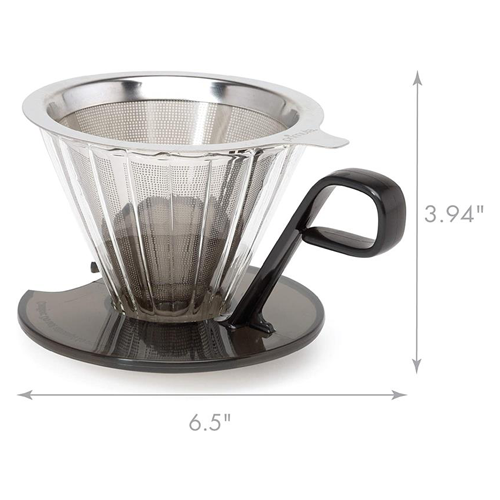 Pike Pour Over dimensions on white background