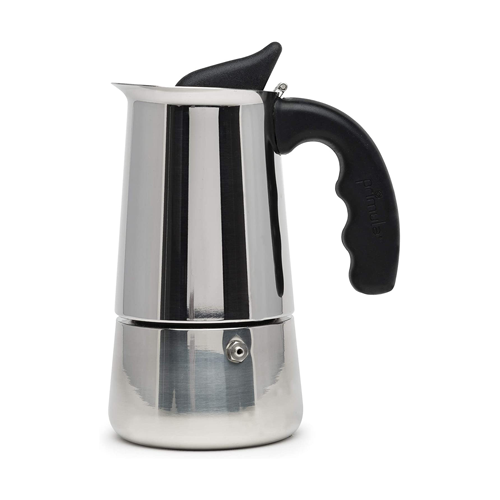 Stainless Steel Espresso Maker on white background