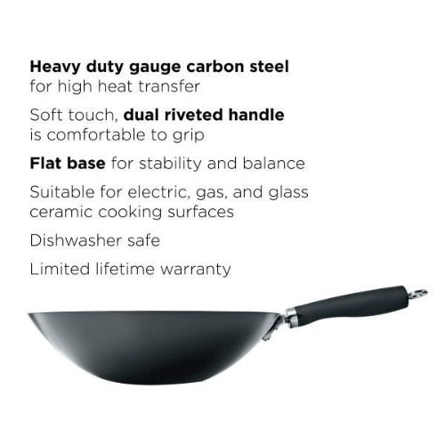 12 Inch Wok Hero with features on white background